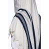 Talith en laine bande bleue marine