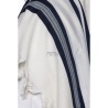 Talith en laine bande bleue marine