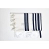 Talith en laine bande bleue marine