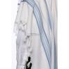 Talith en laine blanc bande bleu ciel