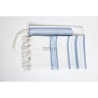 Talith en laine blanc bande bleu ciel