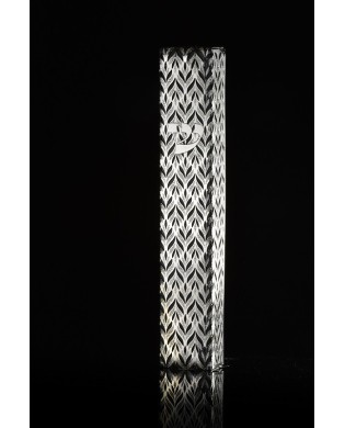 Boitier Mézouza carrée en plexiglas avec fleurs et étoiles, plaquée argent