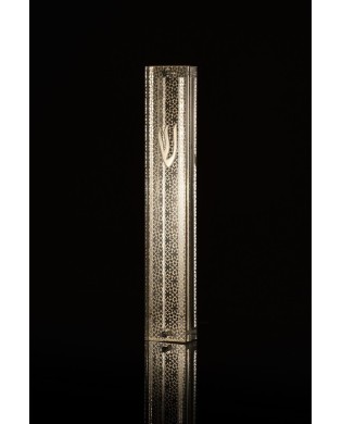 Boitier Mézouza ronde en plexiglas Temple et le Temple et les Temples, plaquée argent
