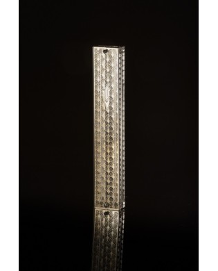 Boitier Mézouza carrée en plexiglas avec fleurs plaquées argent