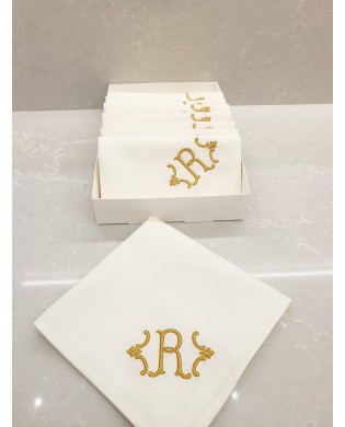 Serviettes brodées min 8 pcs